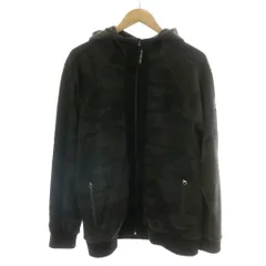 ハイドロゲン HYDROGEN ジップアップパーカー アウター ブルゾン カモフラ 迷彩柄 サイドライン スカル ドクロ 裏毛 裏パイル XL 灰 グレー 黒 ブラック /MP ■GY18