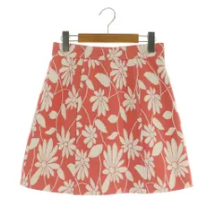 ミュウミュウ miumiu フラワーミニスカート 台形 ジャガード 38 ピンク /MY ■OS