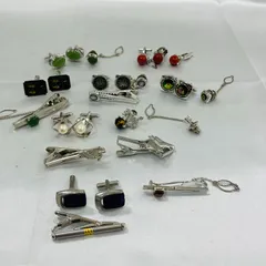 A【まとめ売り】ネクタイピン カフス カフリンクス シルバー