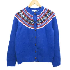 ユニクロ UNIQLO ×JW ANDERSON 美品 カーディガン ニット 編み込み くるみボタン 青 ブルー L ■YHS11