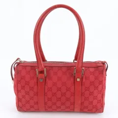 美品 グッチ GGキャンバス ミニ ボストン 000 0851 レザー トート バッグ 肩掛け ショルダー ハンド レディース CRM DE4-2【中古】