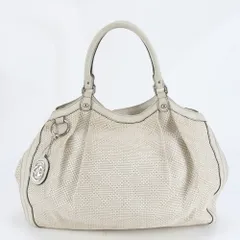 極美品 グッチ ディアマンテ スーキー グッチシマ 211943 レザー トート バッグ 肩掛け ショルダー ハンド レディース CRM DE1-5【中古】