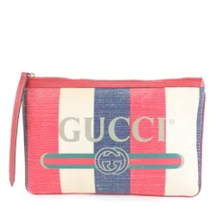 美品 グッチ シルヴィ バイアデラ ストライプ 524788 レザー セカンドバッグ クラッチ ポーチ 通勤 メンズ EUM DE9-10【中古】