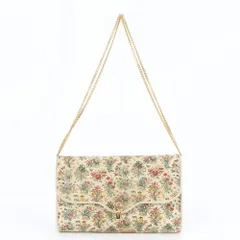 美品 グッチ フローラ チェーン レザー 2WAY ショルダーバッグ 斜め掛け ハンド 花柄 レディース EUM DE10-9【中古】