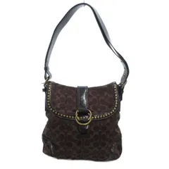 コーチ COACH ワンショルダーバッグ シグネチャー ロゴ ラメ レザー 革 スタッズ 紫 パープル F12852 /JS ■GY18