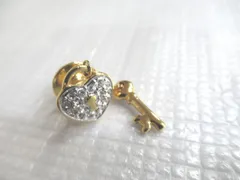 極美品☆Swarovski　スワロフスキー 　ハート　 鍵 　ピンブローチ　　ピンバッジ　ラインストーン
