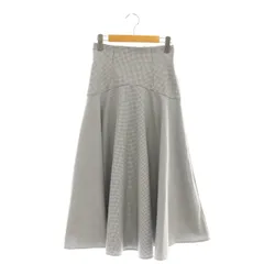 プロポーション ボディドレッシング PROPORTION BODY DRESSING ヨーク切り替えチェックフレアスカート ロング ハイウエスト PS グレー 白 /NR ■OS