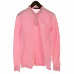 ポロゴルフ ラルフローレン POLO GOLF RALPH LAUREN ゴルフウェア ポロシャツ カットソー ロゴ 刺繍 ライン 長袖 S ピンク /RO