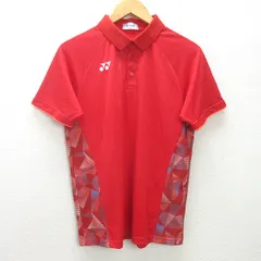 G■ヨネックス/YONEX 半袖ドライポロシャツ/スポーツウェア【L】赤/men's/73【中古】■