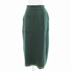 ロデオクラウンズワイドボウル RODEO CROWNS WIDE BOWL RCWB スウェットライクカラーステッチニットスカート ロング F 緑 グリーン 420HAH71-0791 /TI