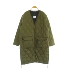 タイオン TAION ミリタリー Vネックジップ ダウンコート キルティング L カーキ /MY ■OS