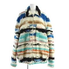 ザラ ZARA ボア ジャケット コート XL 白 ホワイト マルチカラー 総柄 RUC-80089348-4 /AP