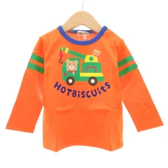 ミキハウス mikihouse タグ付き Tシャツ イラスト プリント 長袖 90 オレンジ /AE