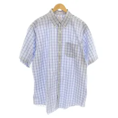 ブルックスブラザーズ BROOKS BROTHERS REGULAR FIT ボタンダウンシャツ カジュアルシャツ 半袖 チェック柄 XL 青 ブルー 白 ホワイト /KU