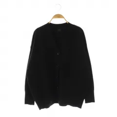 スピック&スパン Spick&Span 23AW ダブルジャガード ビッグカーディガン ニット ブラック /HK ■OS