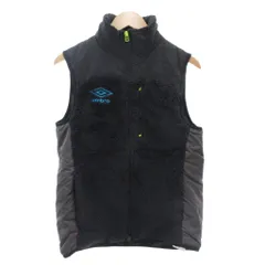 アンブロ UMBRO 中綿ベスト M 黒 ブラック 切替 ボア /AE