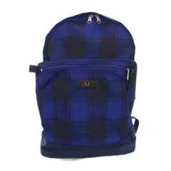 フレッドペリー FRED PERRY リュックサック バックパック タータンチェック 青 ブルー 黒 ブラック /YMのサムネイル