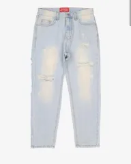 オーストラリア/東南アジア 旅行必須 MUSINSA LEE フライファーキー デニム ダメージ ライトブルー M