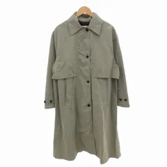 ザラ ZARA ステンカラーコート ロング丈 ナイロン オーバーサイズ M カーキ /FT