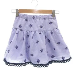 アナスイ ANNA SUI タグ付き キュロット スカートパンツ スカパン イージー 花柄 刺繍 120 紫 パープル /AE