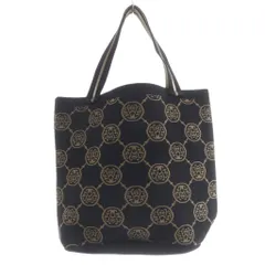 アンコキーヌ AnneCoquine 総柄リサイクルニットトートバッグ ハンドバッグ 黒