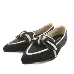 ビバイア VIVAIA パンプス ポインテッドトゥ リボン 36 黒 ブラック /AN43