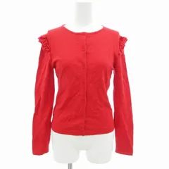 トッカ TOCCA カーディガン ニット フリル シルク混 長袖 M 赤 レッド /GV