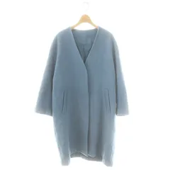 ミラオーウェン Mila Owen ノーカラー コート ウール混 F 青 /MI ■OS