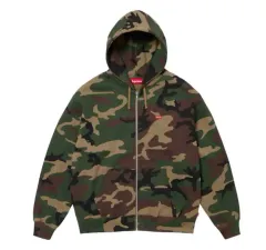 Supreme カモフラ スモールロゴ ジップアップ フーディー 24FW