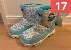 新品 シナモロール スノーブーツ 17cm サンリオ ラメ 水色 レオパード柄