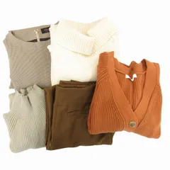 ユナイテッドアローズ UNITED ARROWS クローゼット ストーリー closet story 他 カーディガン ニット パンツ ワンピース まとめ 5点セット 長袖 プルオーバー ひざ丈 34 F 茶 ブラウン 他 /GV