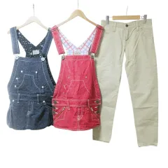 ロデオクラウンズ Rodeo Crowns 3点セット おまとめ ジャンパースカート ミニ パンツ ダメージ加工 総柄 無地 赤 紺 ベージュ S～M相当 MMT X