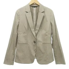 23区 オンワード樫山 テーラード ジャケット 1B シングル ストレッチ ビジネス カジュアル 40 ベージュ ■YHS8