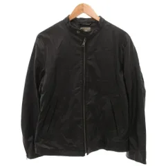 ナノユニバース nano universe ライダースジャケット ブルゾン フェイクレザー 中綿 L 黒 ブラック /FF ■YHS1