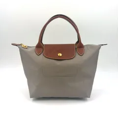LONGCHAMP ル プリアージュ  ナイロン ライトグレー ハンドバッグ ゴールド