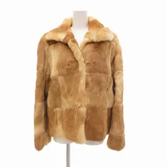 アンタイトル UNTITLED 毛皮コート ジャケット ラビットファー ステンカラー 44 XL ベージュ /JS ■GY04のサムネイル