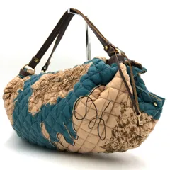 【美品】TREASURE トプカピ バッグ ハンドバッグ キルティング 地図柄 ブルー