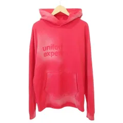 ユニフォームエクスペリメント uniform experiment UE-242043 FADE FOODIE フード フーディ パーカー ロゴ 厚手 3 約Lサイズ 赤 レッド