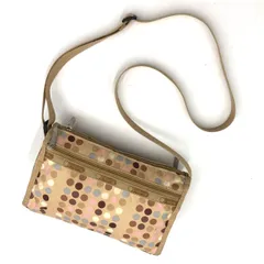 【美品】レスポートサック ショルダーバッグ  ドット柄 水玉 ベージュ 茶 斜め掛け