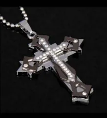 N13】ネックレス　メンズ　シルバー　アクセサリー　クロス　十字架　ファッション