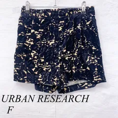e6078 【アーバンリサーチ】ショートパンツ レディース F ネイビー×オフホワイト ウエストゴム ストレッチあり 総柄 デザインパンツ