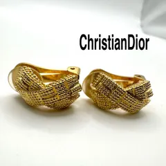 極美品 Dior イヤリング クリップ式 ヴィンテージ ゴールド系 Gc95