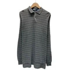 POLO by RALPH LAUREN　ポロシャツ　長袖　シャツ　トップス　ハーフボタン　ボーダー　ワンポイント　ブランドロゴ　スモールポニー　古着