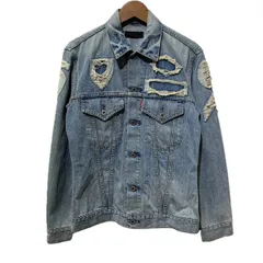 Levi's　デニムジャケット　Gジャン　トラッカージャケット　アウター　無地　フロントポケット　ダメージ加工　赤タブ　スモールe　アメカジ　古着