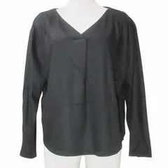 エンスウィート レナウン ensuite lumiere ルミエール 美品 カットソー9分袖 Vネック 2 M相当 黒 ブラック X