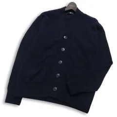 UNIQLO +J ユニクロ × ジルサンダー 秋冬 プレミアム ラム Vネック カーディガン 羽織り Sz.M メンズ 紺 ネイビー