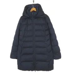 ユニクロ UNIQLO ストレッチ ダウンコート ダウンジャケット ダブルジップ L 紺 ネイビー