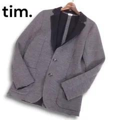 【美品】tim. ティム 秋冬★ ウーステッド ウール リラクシング アンコン テーラード ジャケット Sz.1 メンズ グレー 日本製のサムネイル