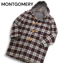 英国製★ MONTGOMERY by Tibbett モンゴメリー 秋冬 ウール ツイード★ タータン チェック ダッフルコート Sz.50 メンズ