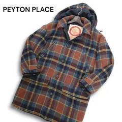 90s★ PEYTON PLACE for Men ペイトンプレイス 英国製生地★ 中綿 タータンチェック ウール コート Sz.F メンズ ビンテージ
